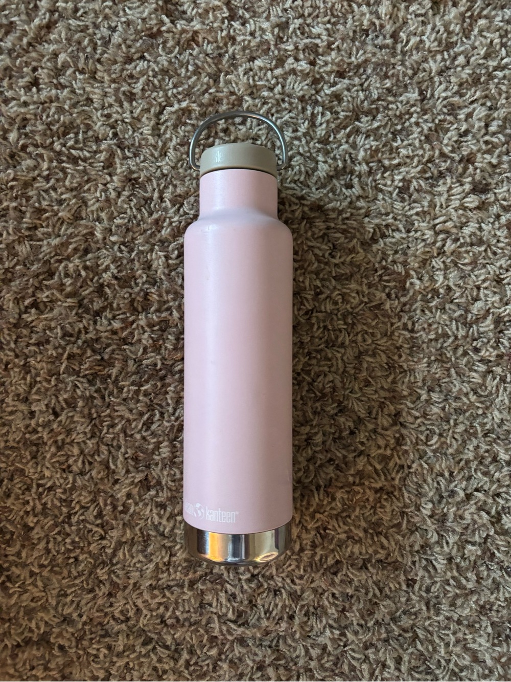 Pink Insulated Water Bottle with Stainless Accents